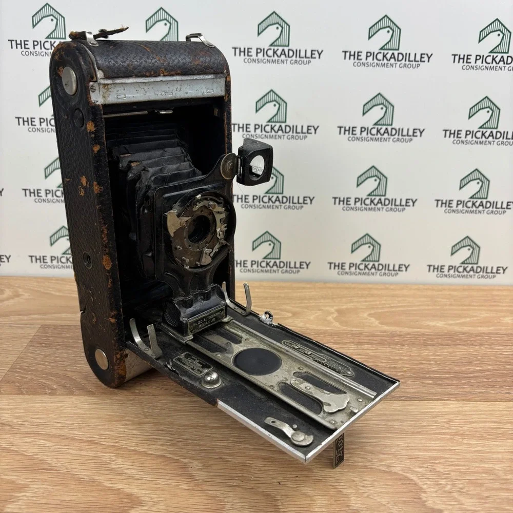 Vintage Eastman Kodak No. 2-C Autographic Kodak Jr Folding Bellows Camera Black